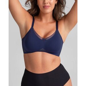 NWOT Honeylove LiftWear Crossover Bra Wireless Comfort Support Blue Size 1X